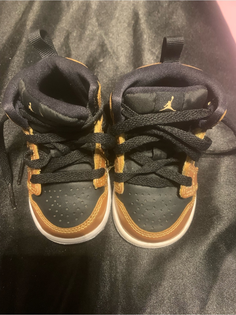 Jordan Kids Black and Brown High-Top Sneakers